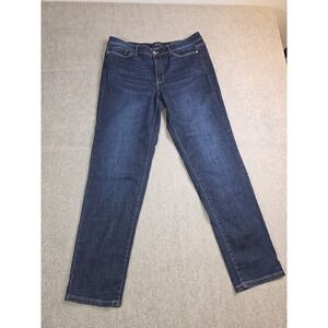 J Jill Jeans Womens 12 Blue Boyfriend Straight Leg Ankle Stretch Denim Mid Rise